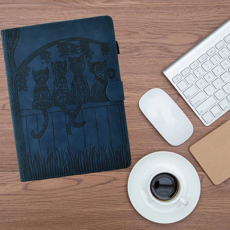 For Samsung Galaxy Tab A8 10.5 2021 X205 Cats Embossed Leather Smart Tablet Case