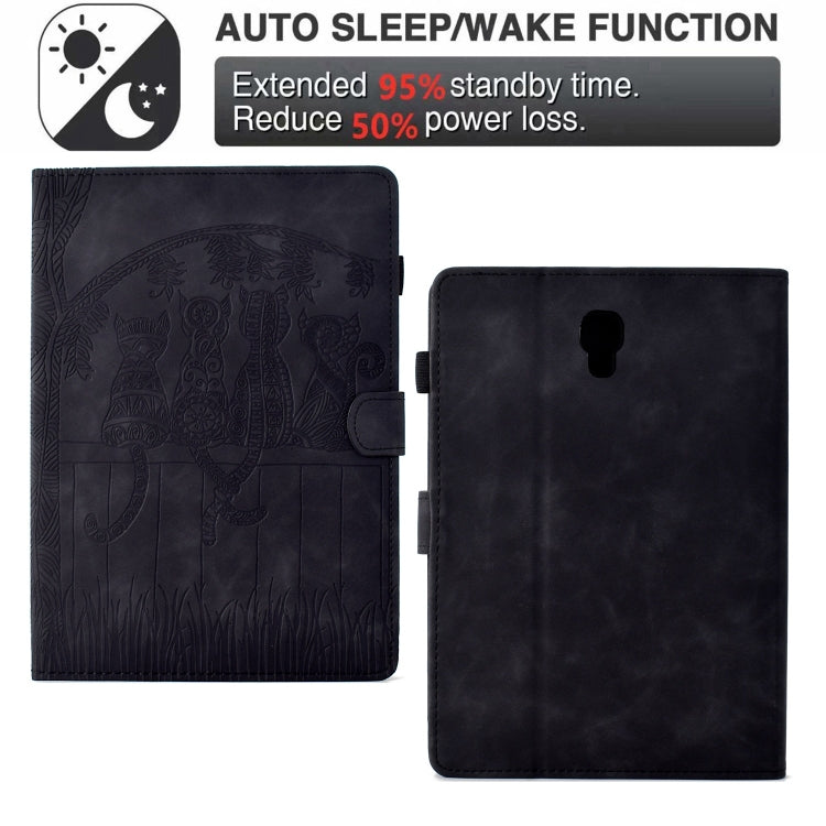 For Samsung Galaxy Tab A 10.5 T590 Cats Embossed Leather Smart Tablet Case