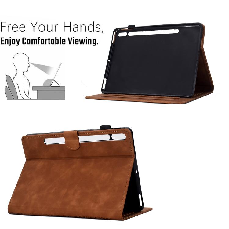 For Samsung Galaxy Tab S10 FE+ Cats Embossed Leather Smart Tablet Case