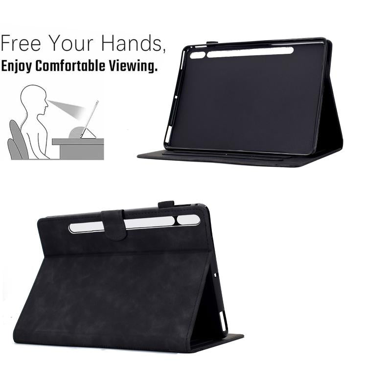 For Samsung Galaxy Tab S10 FE+ Cats Embossed Leather Smart Tablet Case