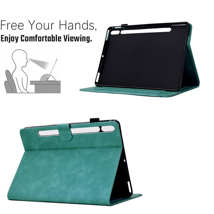 For Samsung Galaxy Tab S10 FE+ Cats Embossed Leather Smart Tablet Case