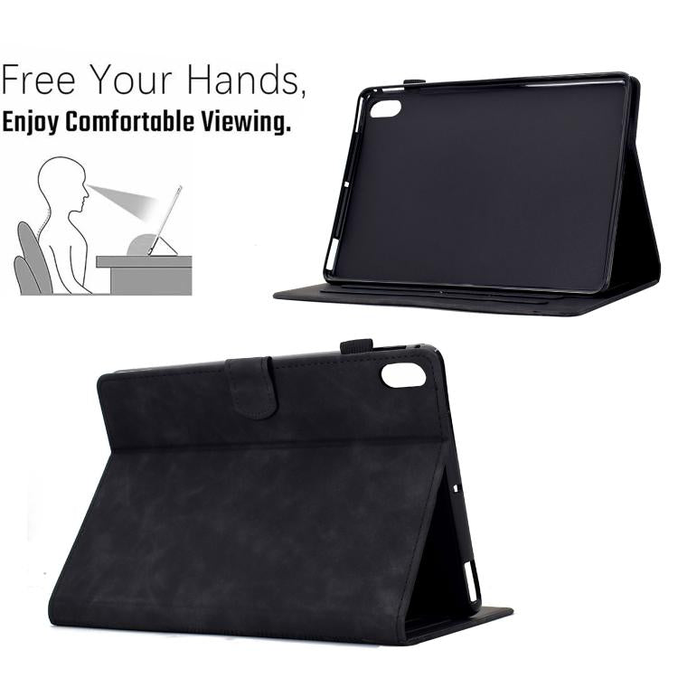 For Samsung Galaxy Tab S11 Cats Embossed Leather Smart Tablet Case