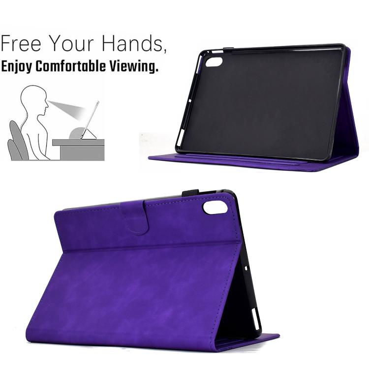 For Samsung Galaxy Tab S11 Cats Embossed Leather Smart Tablet Case