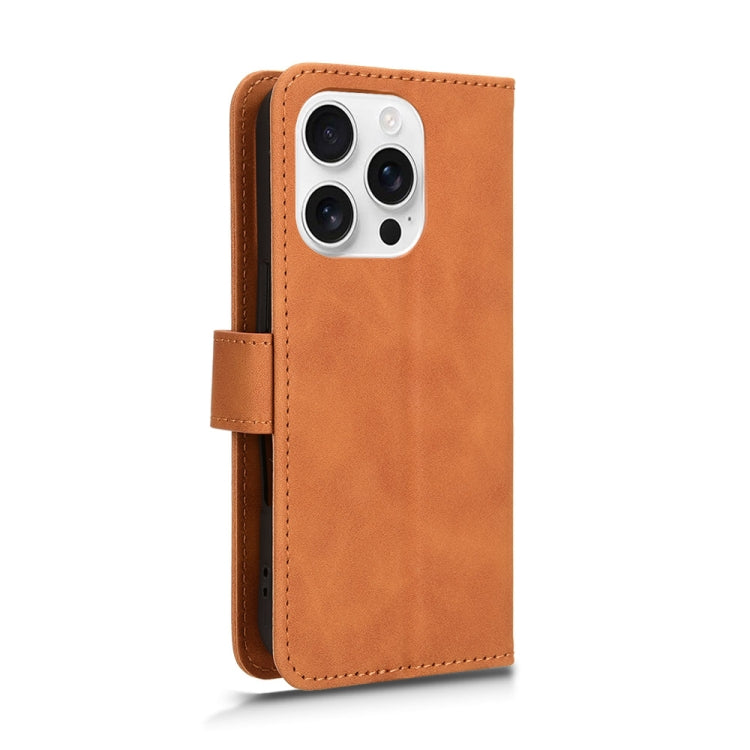 For iPhone 16 Pro Skin Feel Magnetic Flip Leather Phone Case