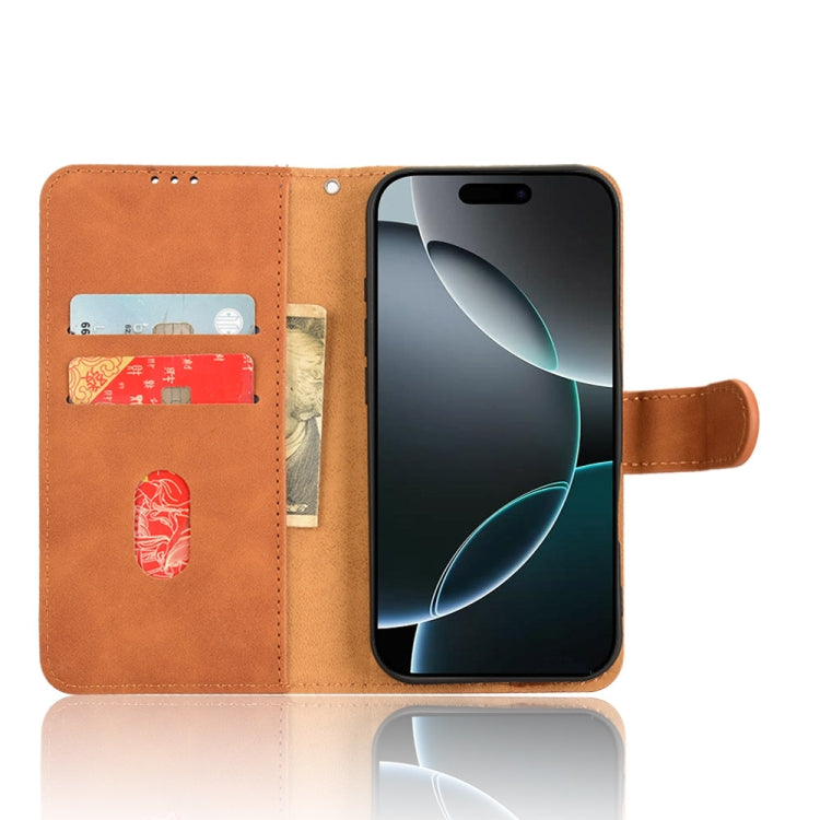For iPhone 16 Pro Max Skin Feel Magnetic Flip Leather Phone Case