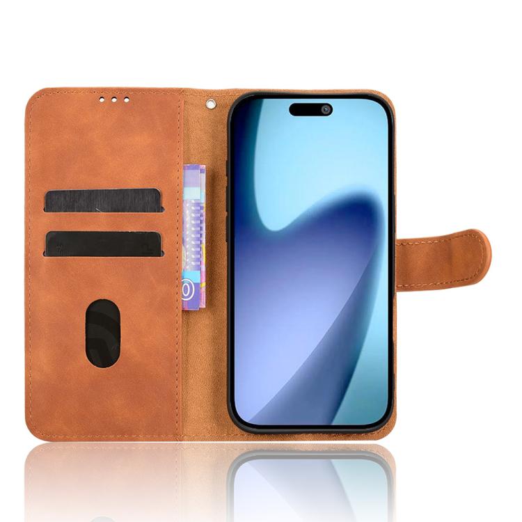 For iPhone Air Skin Feel Magnetic Flip Leather Phone Case