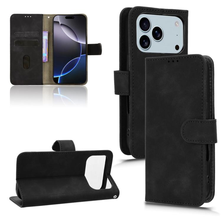 For iPhone 17 Pro Max Skin Feel Magnetic Flip Leather Phone Case