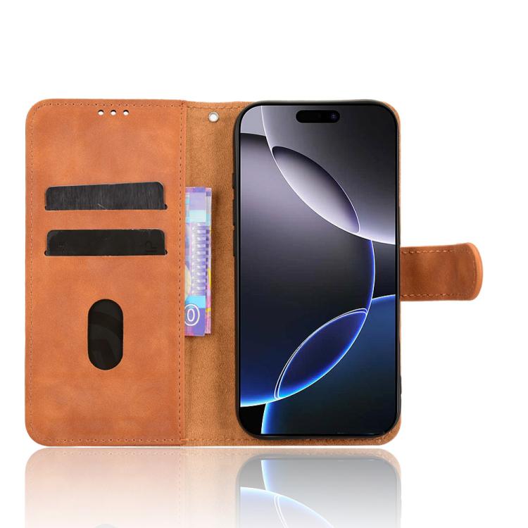 For iPhone 17 Pro Max Skin Feel Magnetic Flip Leather Phone Case