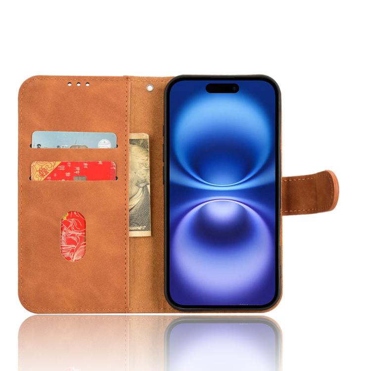 For iPhone 17 Skin Feel Magnetic Flip Leather Phone Case