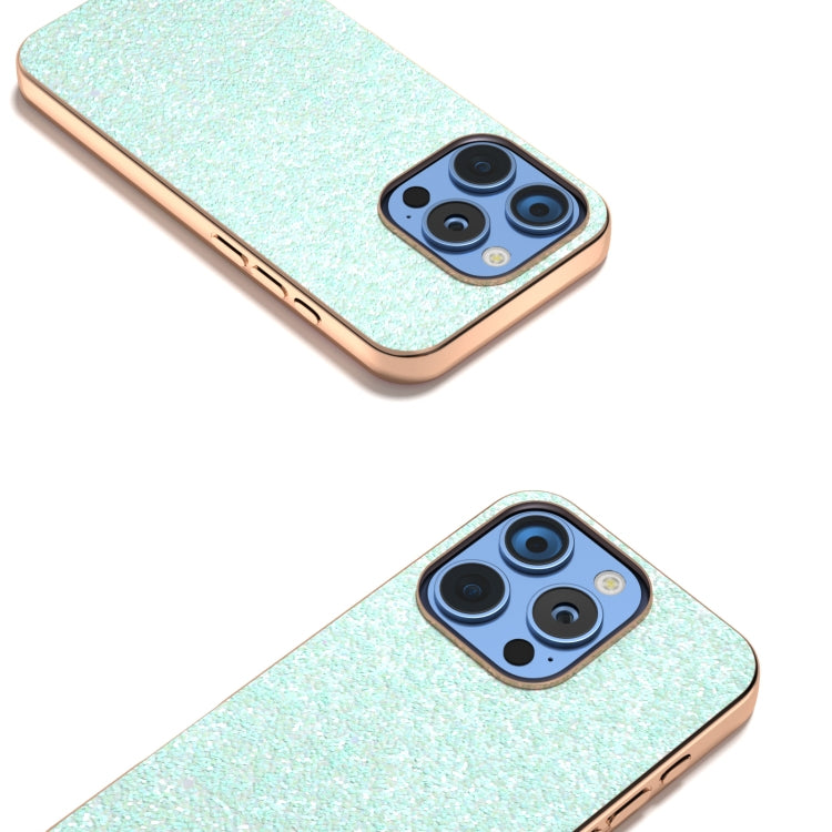 For iPhone 16 Pro Max Electroplating Frame Colorful Glitter Phone Case