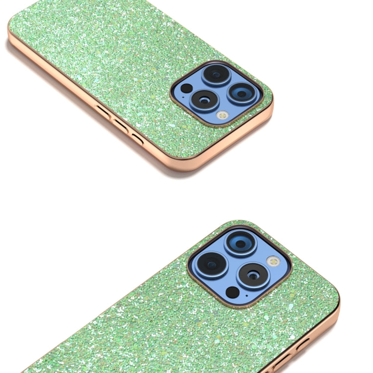 For iPhone 16 Pro Max Electroplating Frame Colorful Glitter Phone Case