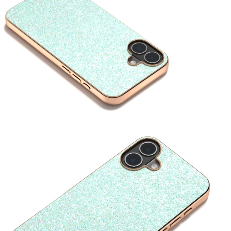 For iPhone 16 Plus Electroplating Frame Colorful Glitter Phone Case