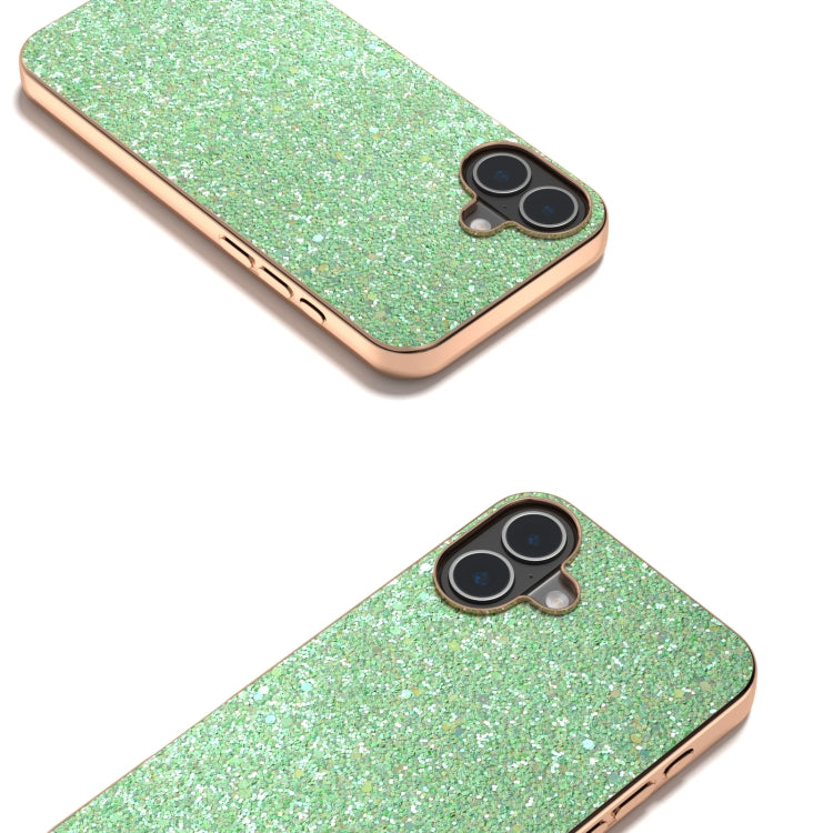 For iPhone 16 Plus Electroplating Frame Colorful Glitter Phone Case