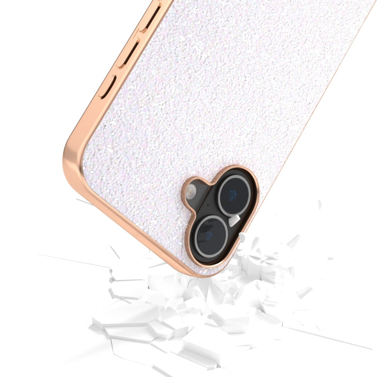 For iPhone 16 Plus Electroplating Frame Colorful Glitter Phone Case