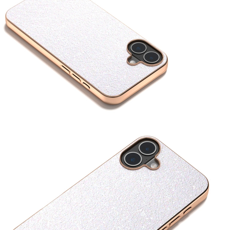 For iPhone 16 Electroplating Frame Colorful Glitter Phone Case