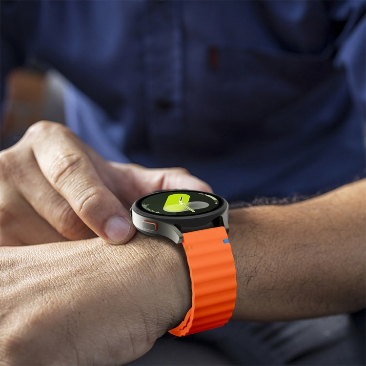 20mm Wave Pattern Stitched Silicone Watch Band