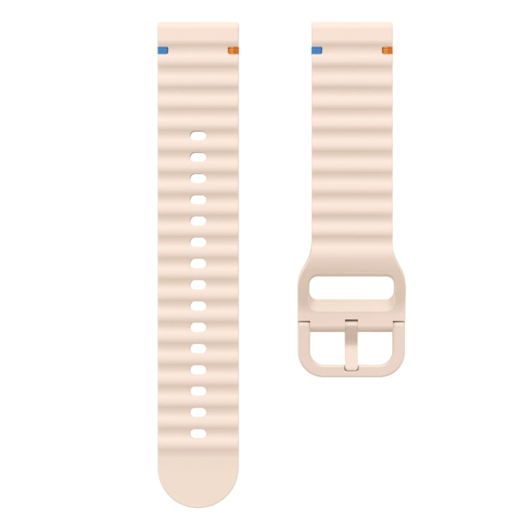 20mm Wave Pattern Stitched Silicone Watch Band