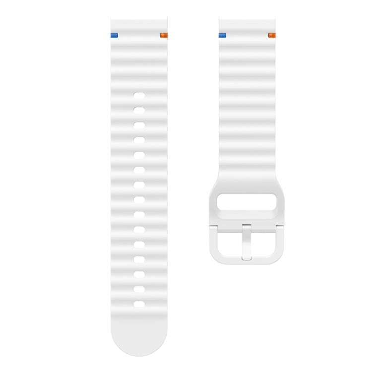 20mm Wave Pattern Stitched Silicone Watch Band