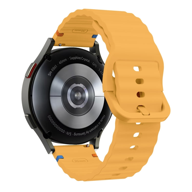 20mm Wave Pattern Stitched Silicone Watch Band