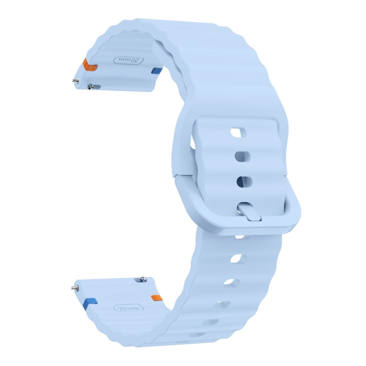 20mm Wave Pattern Stitched Silicone Watch Band
