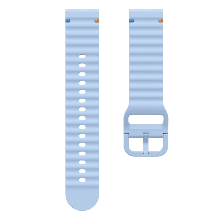 20mm Wave Pattern Stitched Silicone Watch Band