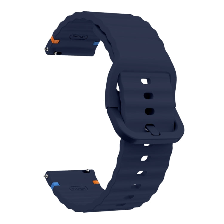 20mm Wave Pattern Stitched Silicone Watch Band
