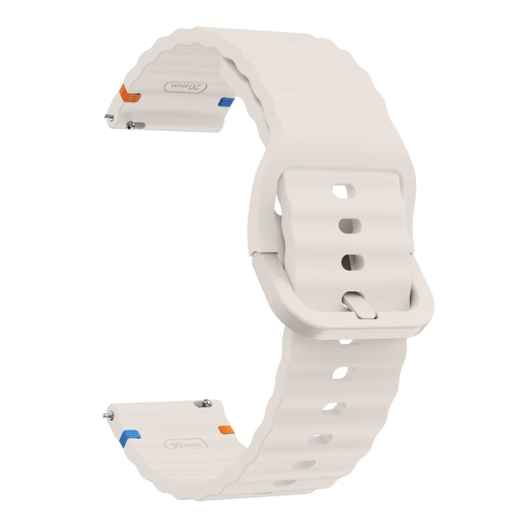 20mm Wave Pattern Stitched Silicone Watch Band