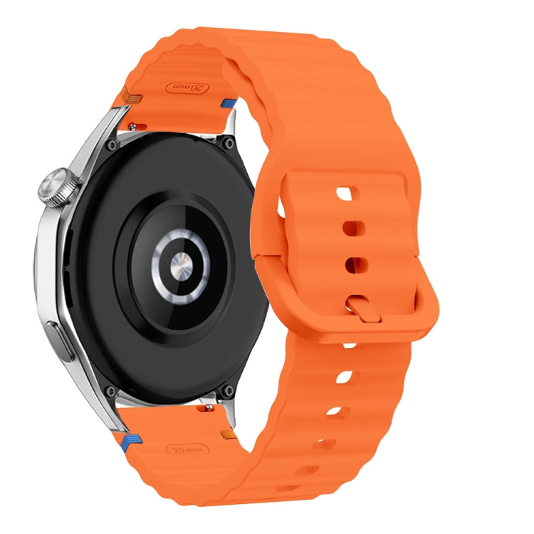 22mm Wave Pattern Stitched Silicone Watch Band