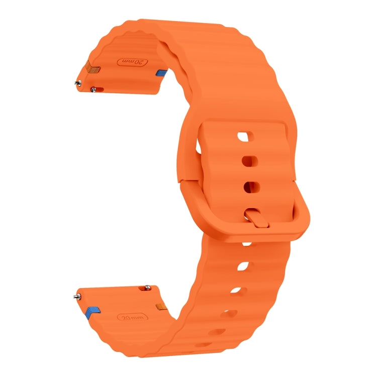22mm Wave Pattern Stitched Silicone Watch Band