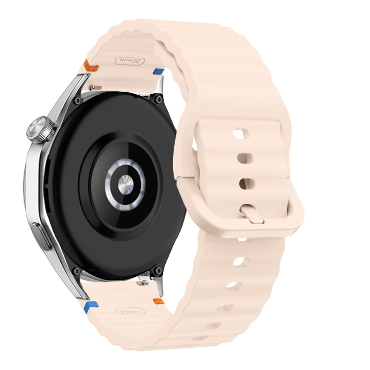 22mm Wave Pattern Stitched Silicone Watch Band