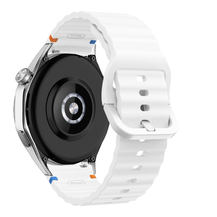 22mm Wave Pattern Stitched Silicone Watch Band