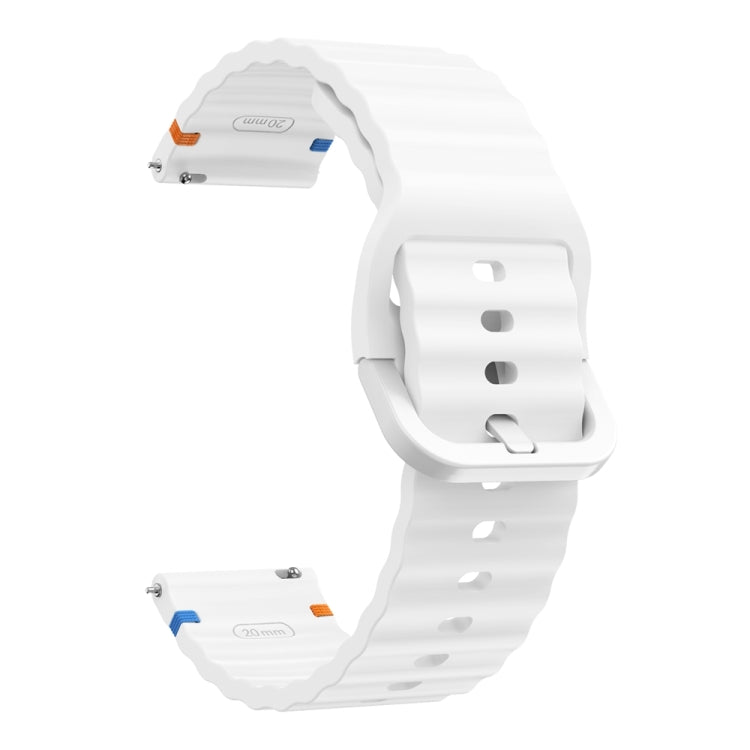 22mm Wave Pattern Stitched Silicone Watch Band