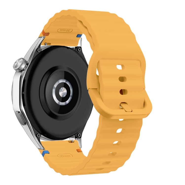22mm Wave Pattern Stitched Silicone Watch Band