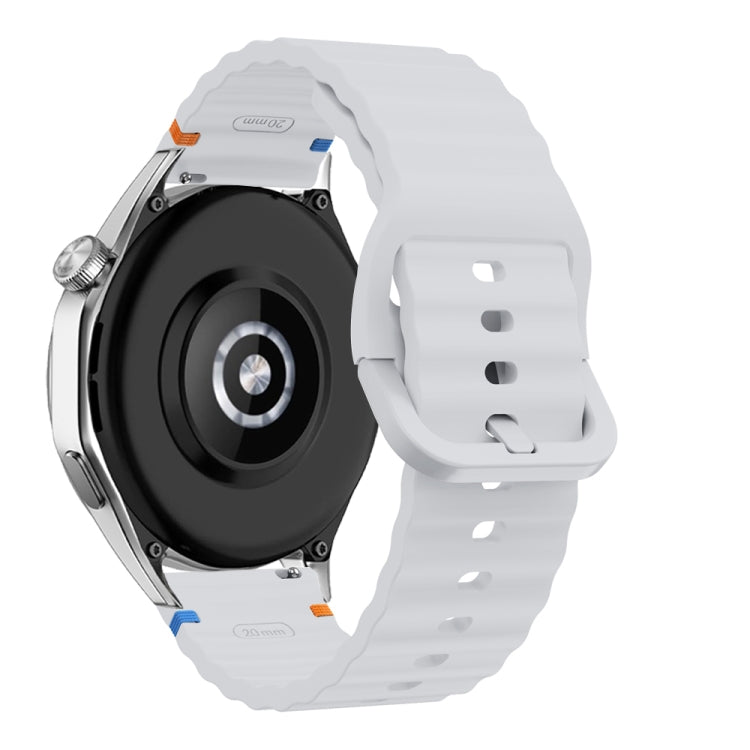 22mm Wave Pattern Stitched Silicone Watch Band