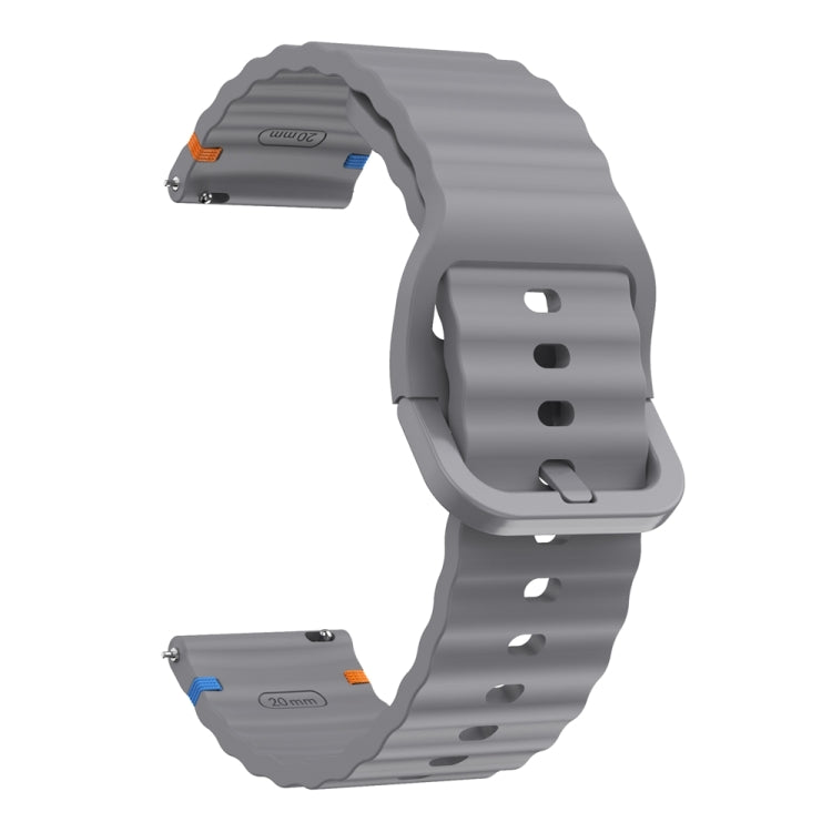 22mm Wave Pattern Stitched Silicone Watch Band
