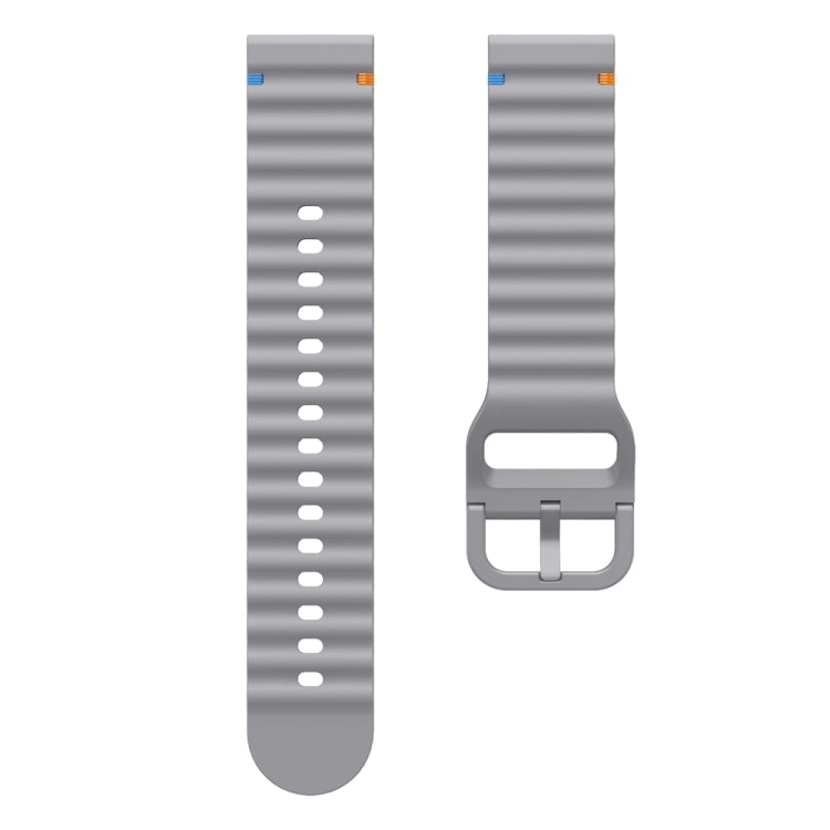 22mm Wave Pattern Stitched Silicone Watch Band
