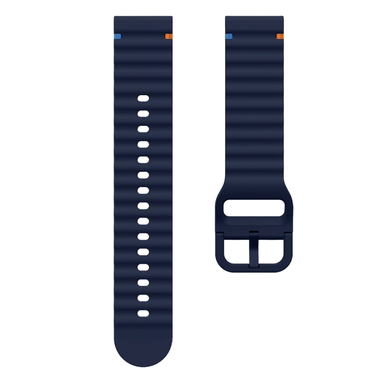 22mm Wave Pattern Stitched Silicone Watch Band