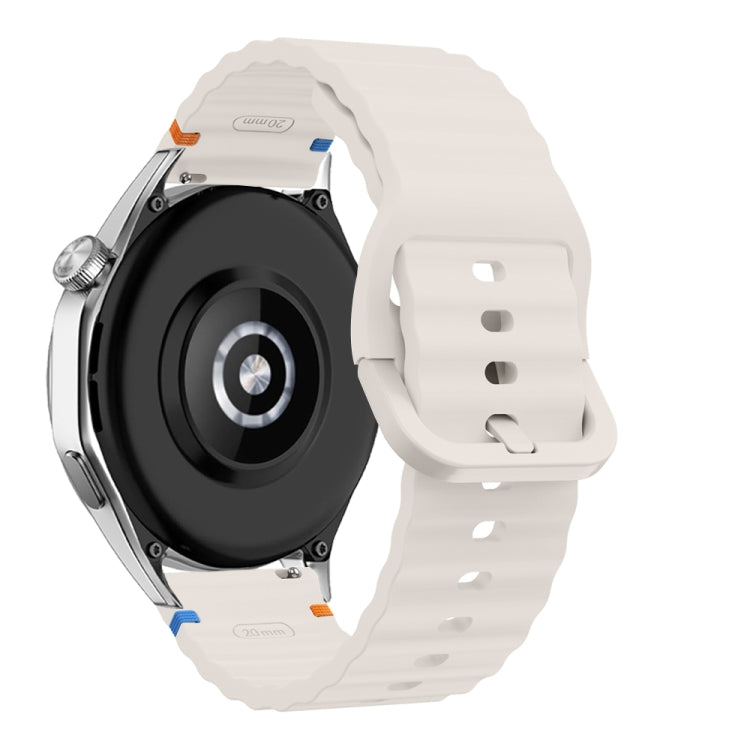 22mm Wave Pattern Stitched Silicone Watch Band