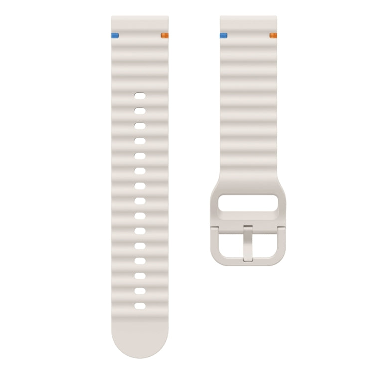 22mm Wave Pattern Stitched Silicone Watch Band