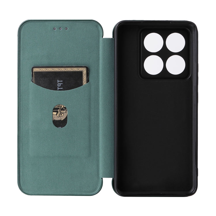 For Xiaomi 14T Pro Carbon Fiber Texture Flip Leather Phone Case