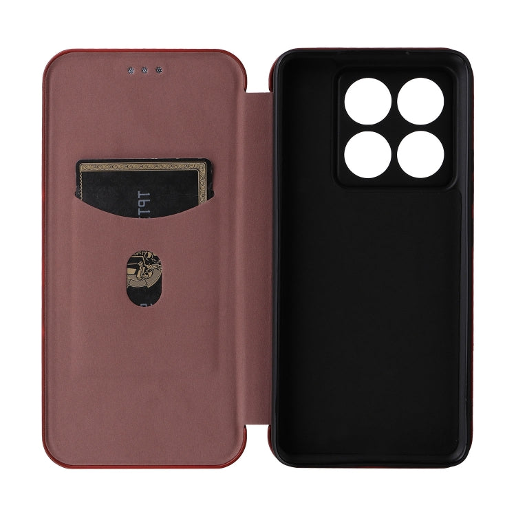 For Xiaomi 14T Pro Carbon Fiber Texture Flip Leather Phone Case