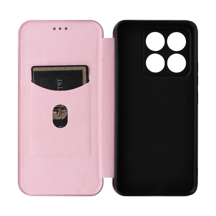 For Xiaomi 14T Carbon Fiber Texture Flip Leather Phone Case