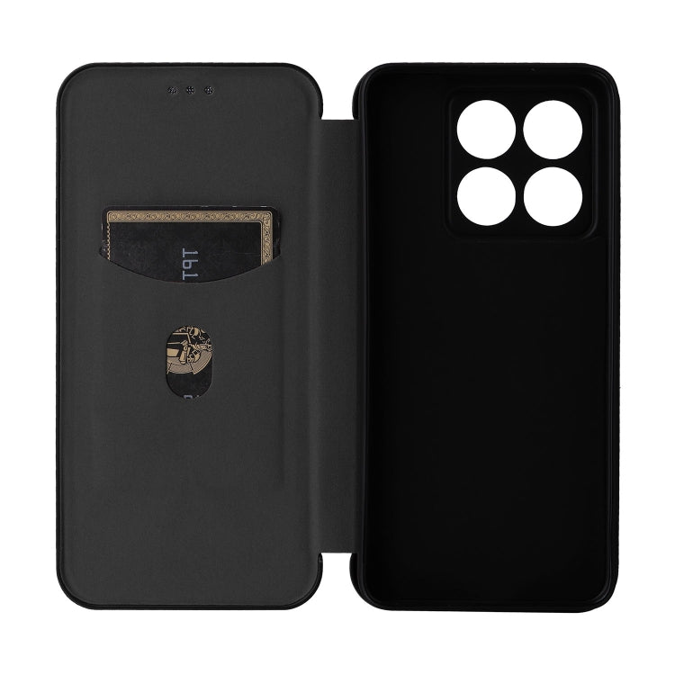 For Xiaomi 14T Carbon Fiber Texture Flip Leather Phone Case