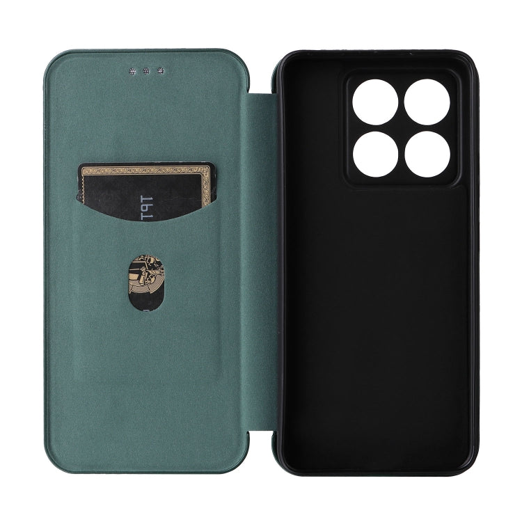 For Xiaomi 14T Carbon Fiber Texture Flip Leather Phone Case