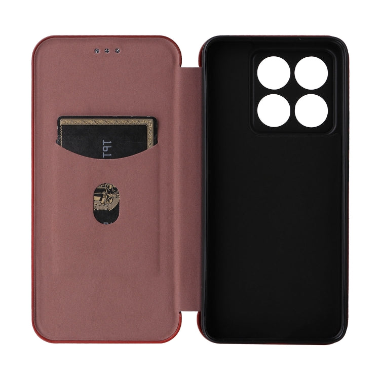 For Xiaomi 14T Carbon Fiber Texture Flip Leather Phone Case