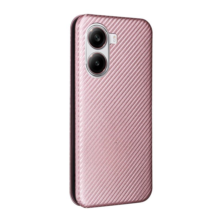 For Xiaomi Poco X7 Pro / Redmi Turbo 4 Carbon Fiber Texture Flip Leather Phone Case
