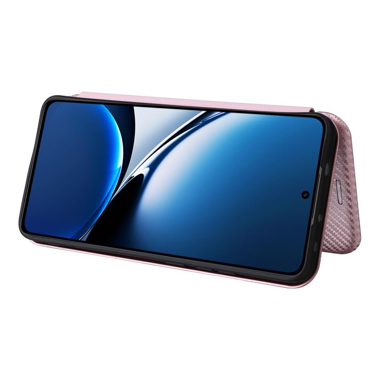 For Xiaomi Poco X7 Pro / Redmi Turbo 4 Carbon Fiber Texture Flip Leather Phone Case