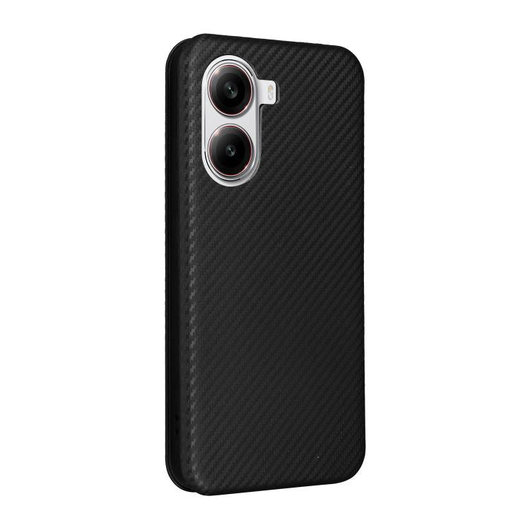 For Xiaomi Poco X7 Pro / Redmi Turbo 4 Carbon Fiber Texture Flip Leather Phone Case