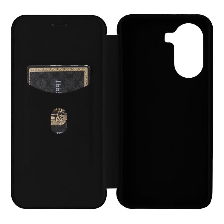 For Xiaomi Poco X7 Pro / Redmi Turbo 4 Carbon Fiber Texture Flip Leather Phone Case
