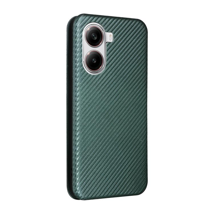 For Xiaomi Poco X7 Pro / Redmi Turbo 4 Carbon Fiber Texture Flip Leather Phone Case